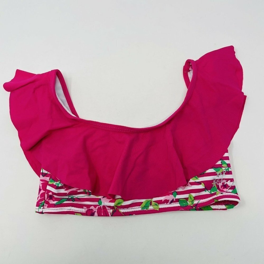 Betsey Johnson‎ Size 6 Floral Ruffle Bikini Top 301